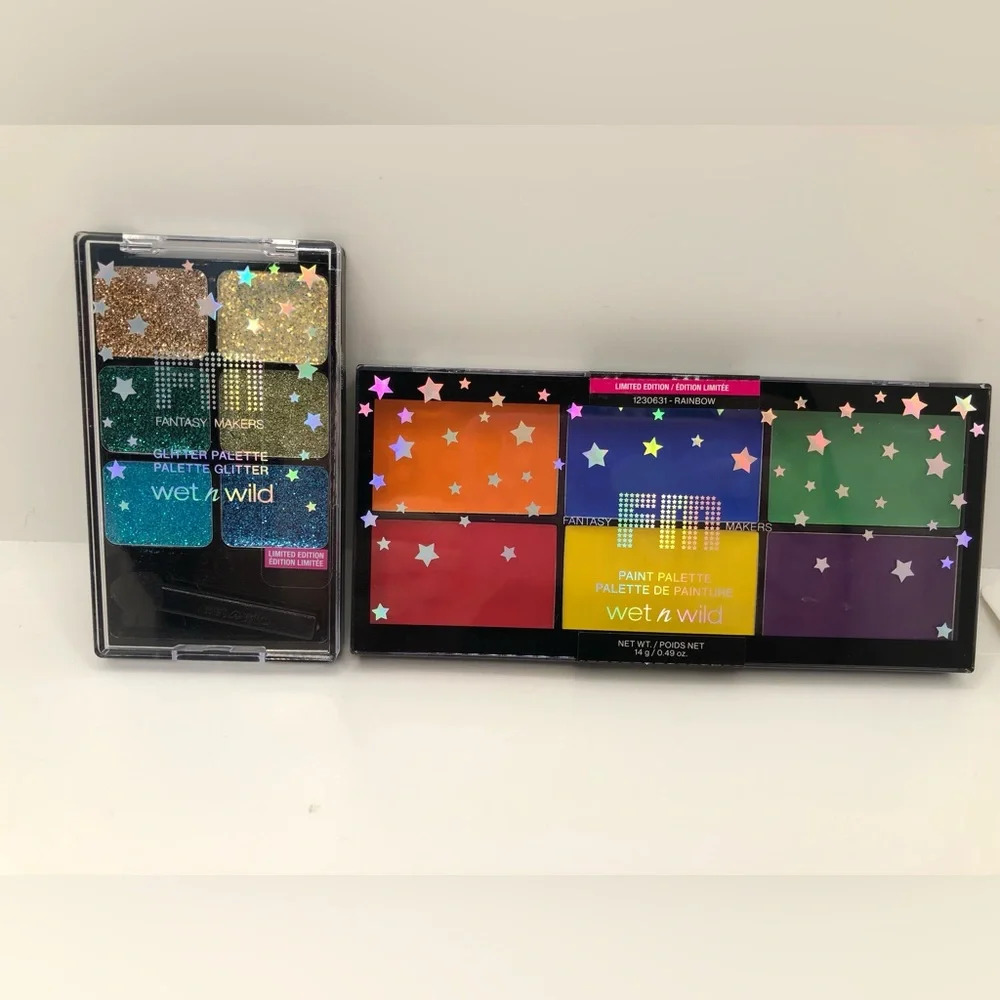 Limited Edition Wet N' Wild Fantasy Makers Makeup Palettes Rainbow and Glitter